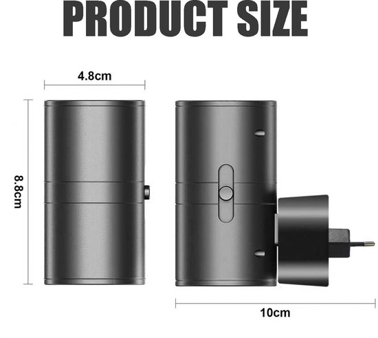 2-stuks LED Nachtlampje - Tafellamp slaapkamer - Night Light Plug in Wall - Plug in Night Light for Hallway - Met lichtsensor - 1W - three-color adjustable dimming - Geschikt voor slaapkamers, badkamers, gangen, toiletten, trappen - Zwart van Merkloos — afbeelding 2