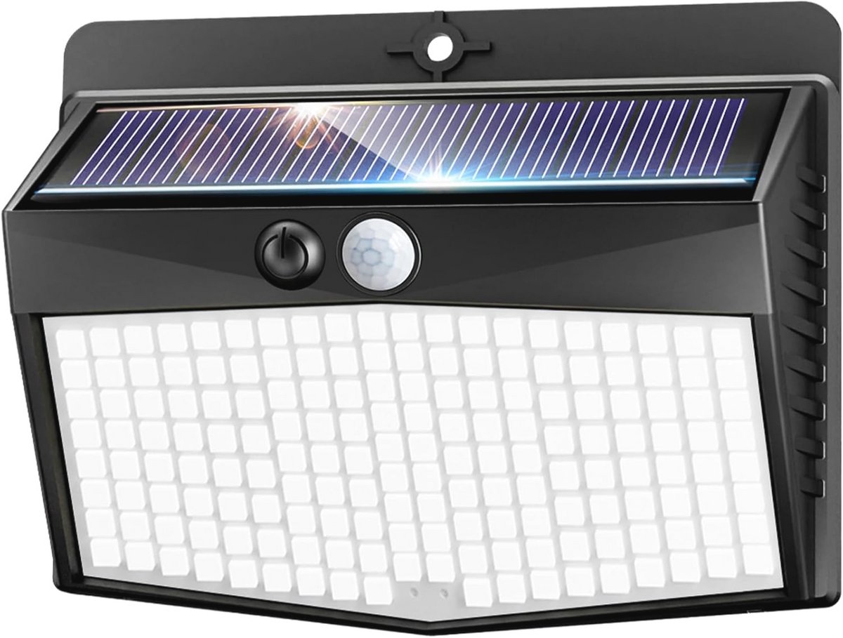 Zonnelampen voor buiten met bewegingsmelder - 168 LED, IP65 waterdicht, 3 modi voor tuin en garage