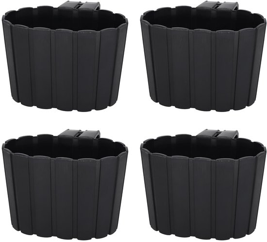Kotarbau - Pot de fleurs - Anthracite - Balcon - 20cm