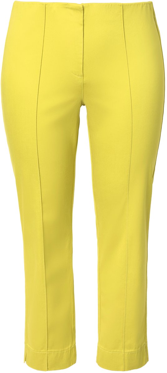 Ulla Popken - Dames - Broek biezen smalle broekspijpen elastische tailleband - Klassiek pistache - Maat 44