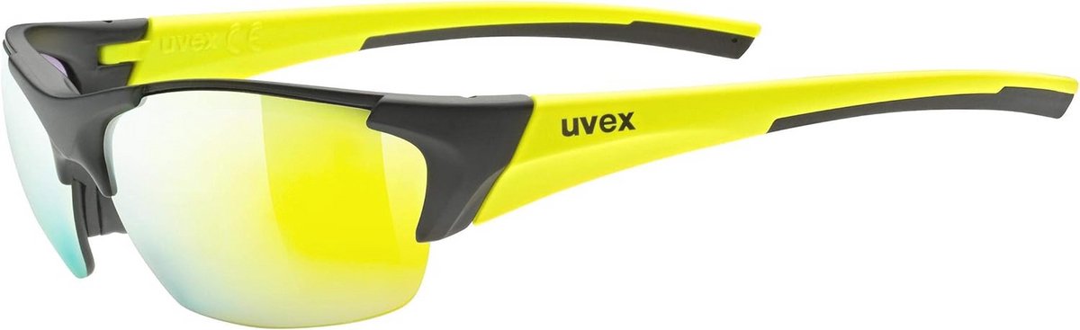 Sportbril voor Mannen en Vrouwen met Verwisselbare Lenzen - Drukvrije Comfort & Perfecte Pasvorm - Zwart Matt Geel/Geel - One Size