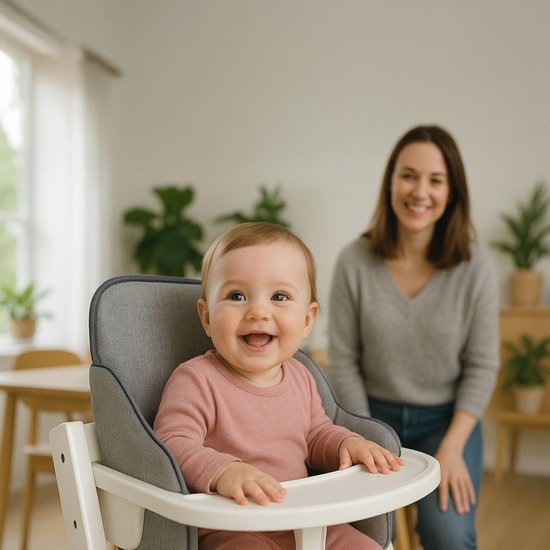 Zitverkleiner voor Kinderstoelen - Universeel Kussen voor Baby's en Peuters in Grijs van LALOONA — afbeelding 3
