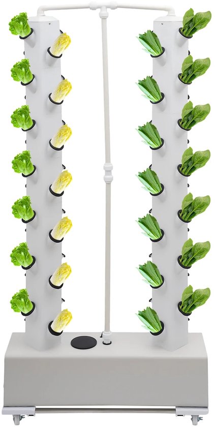 Sensova Kweekset Hydrocultuur Hydroponie met 56 Plantplaatsen - Verticale Hydro Kweekset als Slimme Moestuinbak voor Binnen en Buiten, Waterbesparend, Ruimtebesparend en Hoge Opbrengst voor Bladgroenten en Kruiden