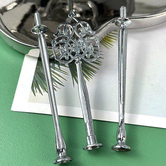 Set van 5 Etagèrestangen voor 3-laags Taartstandaard - Metalen Set van 5 Etagèrestangen voor 3-laags Taartstandaard - Metalen