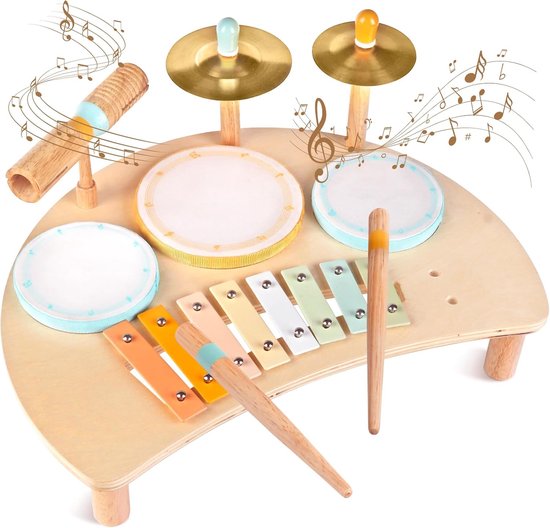 Montessori Speelgoed voor kinderen, muziekinstrument, baby, trommel, kinderen, houten speelgoed, cadeau, meisjes, jongens, 2, 3, 4, 5 jaar
