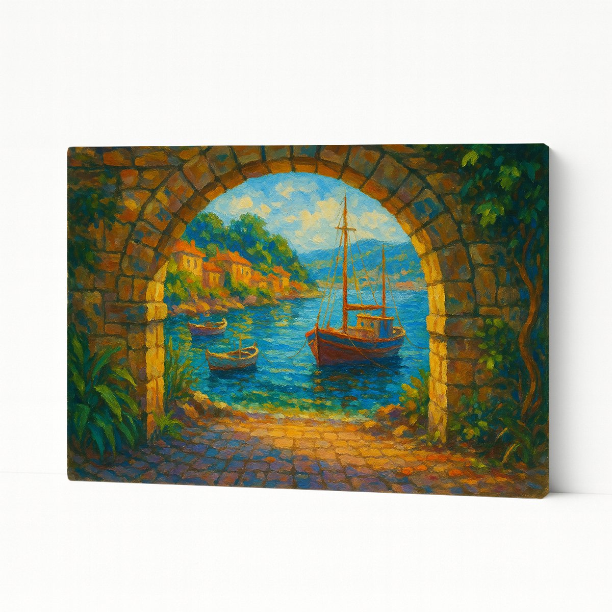 Zeilboot – kunstobject – Canvas schilderij – 45x30 cm