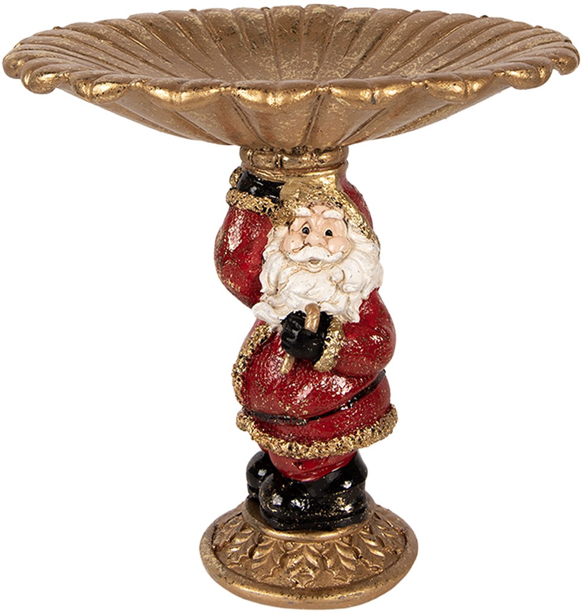 Kerstdecoratie Beeld Kerstman 24x19x24 cm Goudkleurig Kunststof