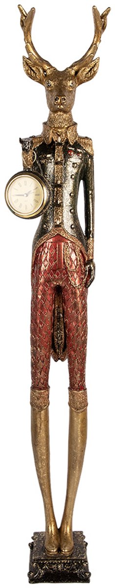 Decoratie Beeld Hert 12x16x87 cm Goudkleurig Kunststof