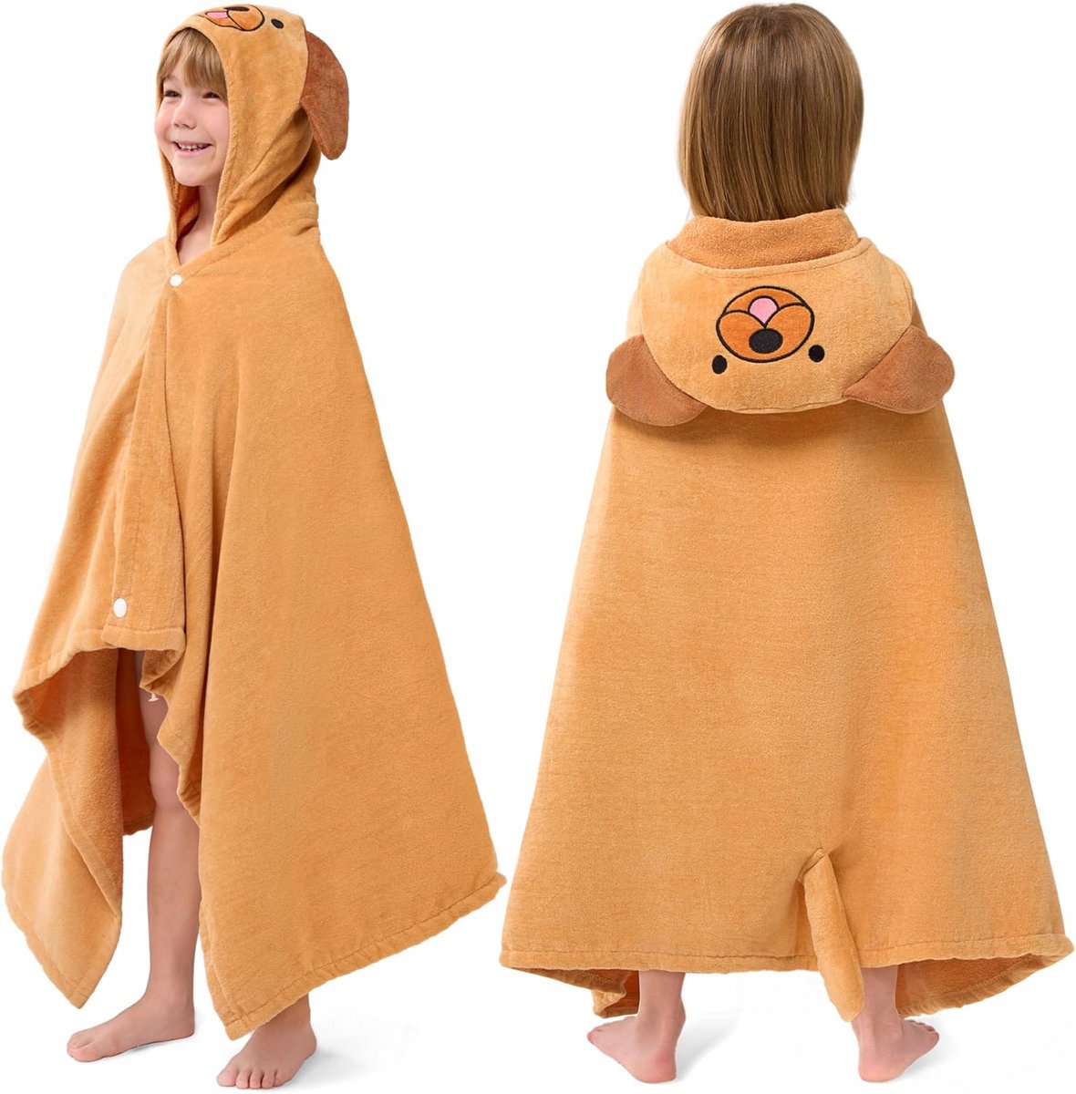 Kinder badhanddoek met capuchon 100% katoen – 127 x 76 cm – superzacht & absorberend – voo
