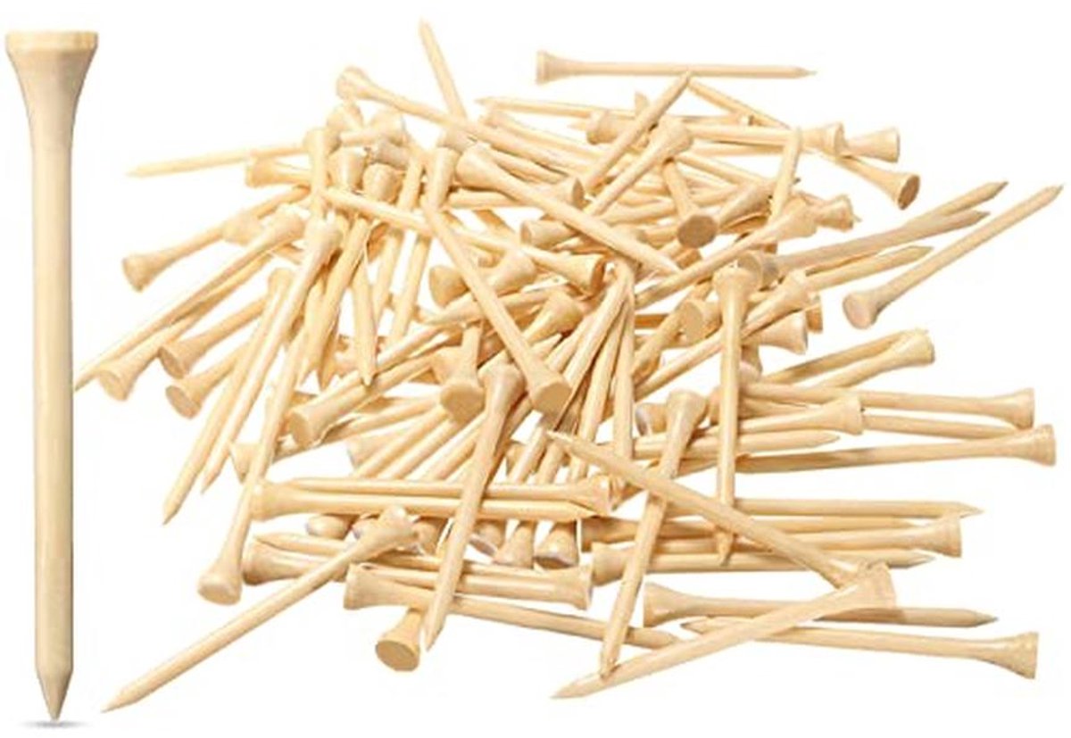 Professionele Bamboe Golf Tees 250 Pack - 2-3/4 Inch - Biologisch Afbreekbaar en Sterker dan Houten Tees