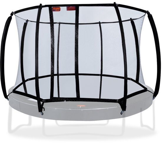 Avyna trampoline veiligheidsnet rond Ø365 cm (12) - Zwart - Gebogen palen - Royal Class