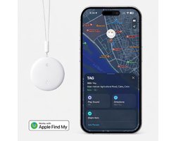 Mini GPS Tracker – Real-time Locatie & Bluetooth Volgsysteem – Slimme Key & Bagage Finder – Koffer- en Object tracker – Wit