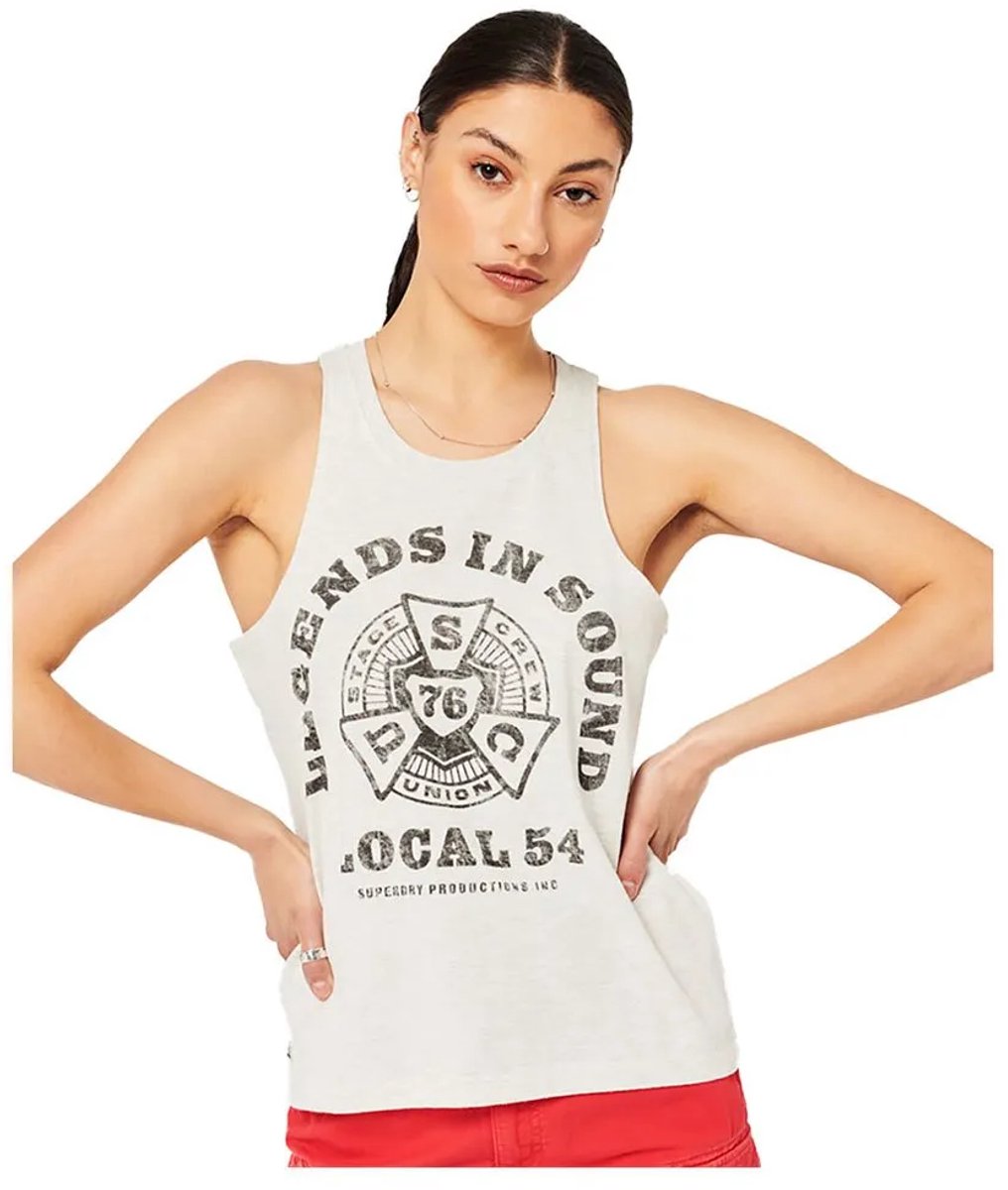 Superdry Vintage Merch Store Mouwloos T-shirt M Vrouw Queen Marl