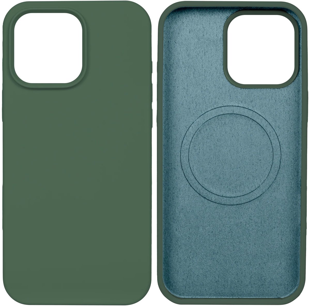 Rixus Soft TPU Phone Case With MagSafe For Apple iPhone 16 Pro Dark Green