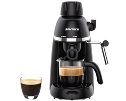 Draagbare Espressomachine 3,5 bar met Melkopschuimer voor 1 tot 4 Kopjes - 800 W Zwart