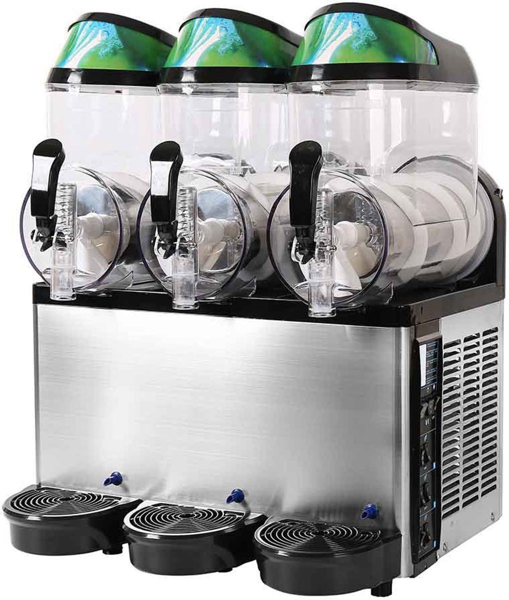 HCB® - Professionele Horeca Slushmachine - 3 x 12 liter - 230V - Slush puppy machine - 51x61x77 cm (DxBxH) - 63 kg - 7657