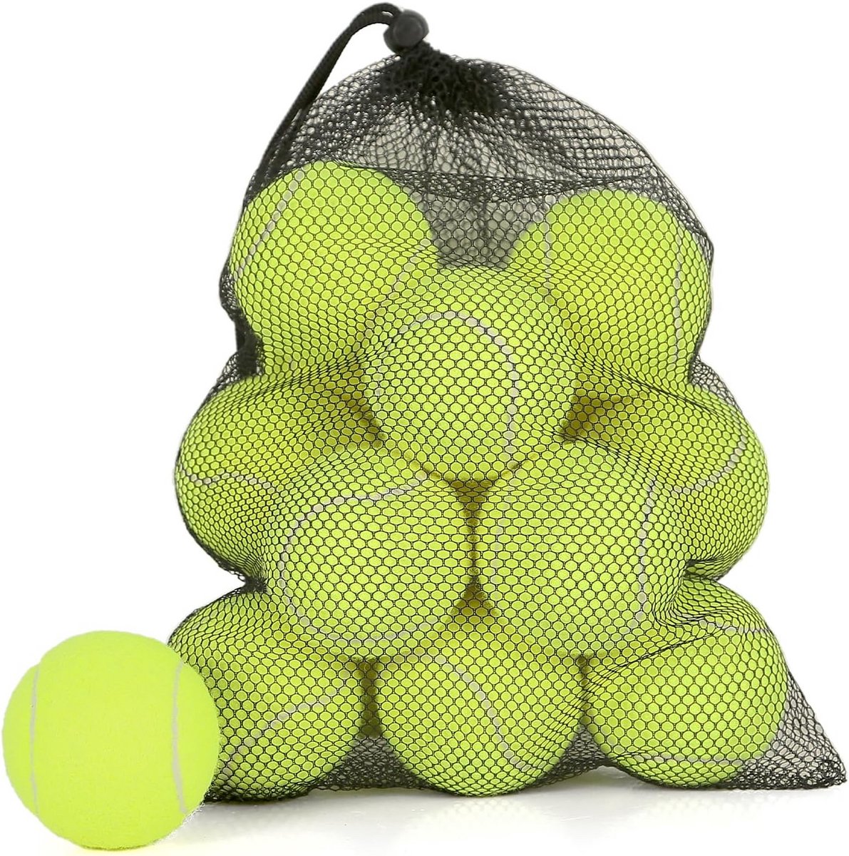 Set van 12 of 18 Tennisballen inclusief Net voor Training en Spel
