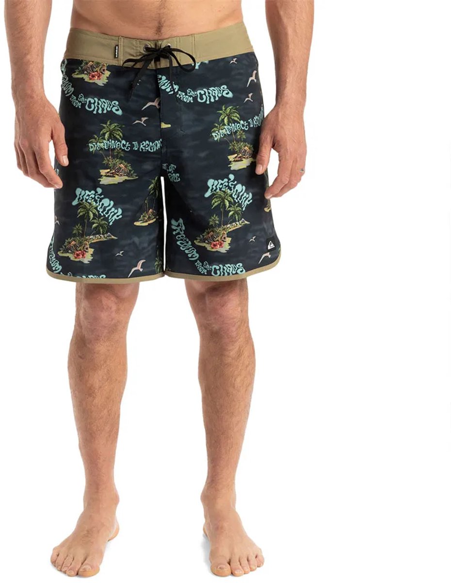 Quiksilver Surfsilk Scallop 18´´ Zwembroek 30 Man Zwart