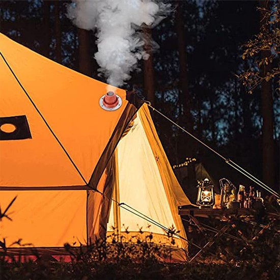 Aansluitstuk voor kachelpijp van siliconen, met een roestvrijstalen basis, hittebestendig tot 300 °C, geschikt voor houtkachels en tenthaarden, met vonkenvanger. — afbeelding 2