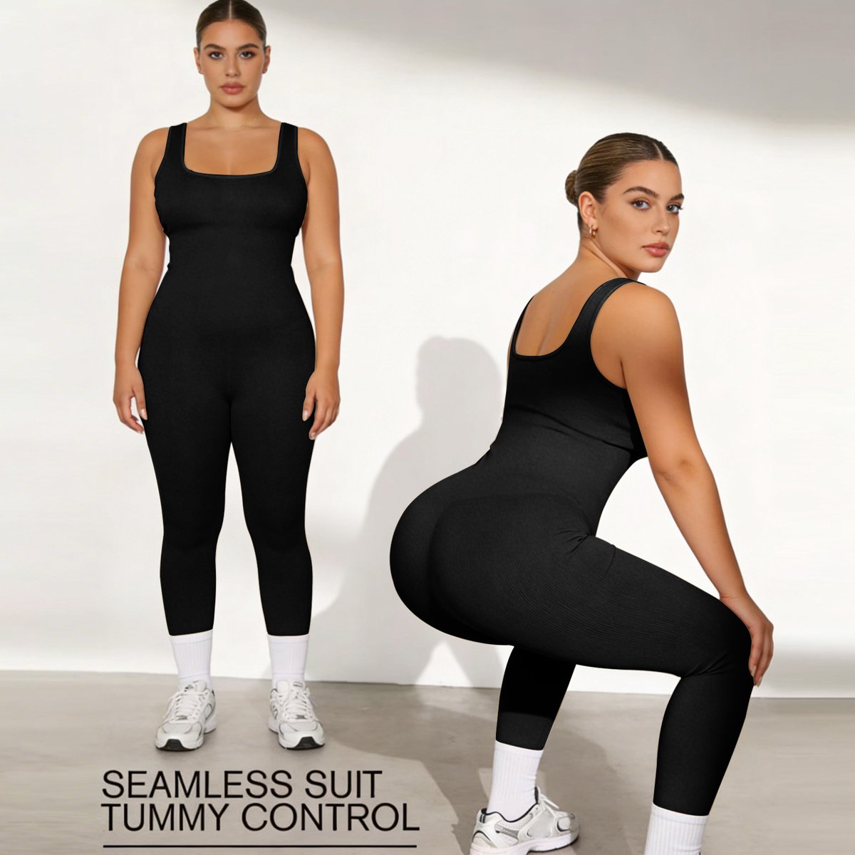 Full body shaper - shaping wear - shapers - bodysuit - slanker - strakker - shape wear - butt lifter - lifting Plus-maat-Zwart-XXXL