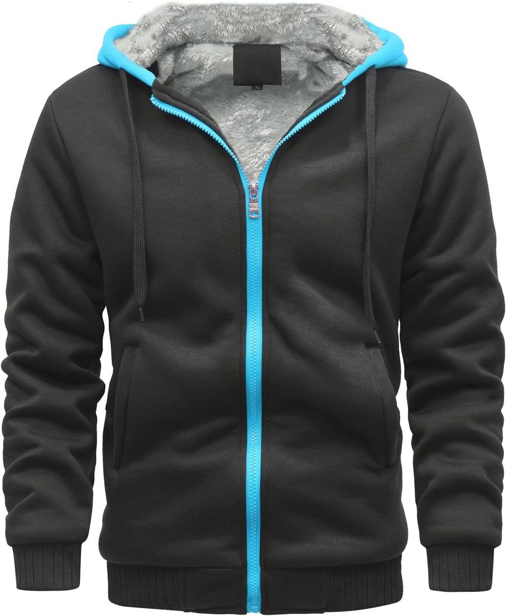 Fleece Gevoerde Heren Hoodie met Rits | Warm en Comfortabel Oversized Sweatshirt