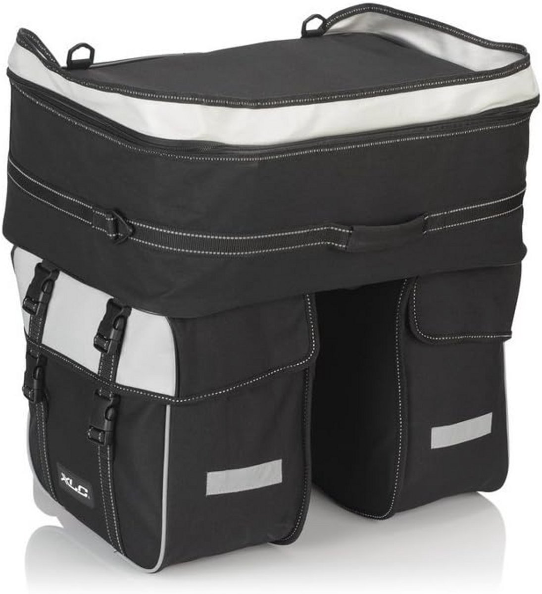Drievoudige tas voor volwassenen - Fietsaccessoire - Zwart/grijs - 58 liter