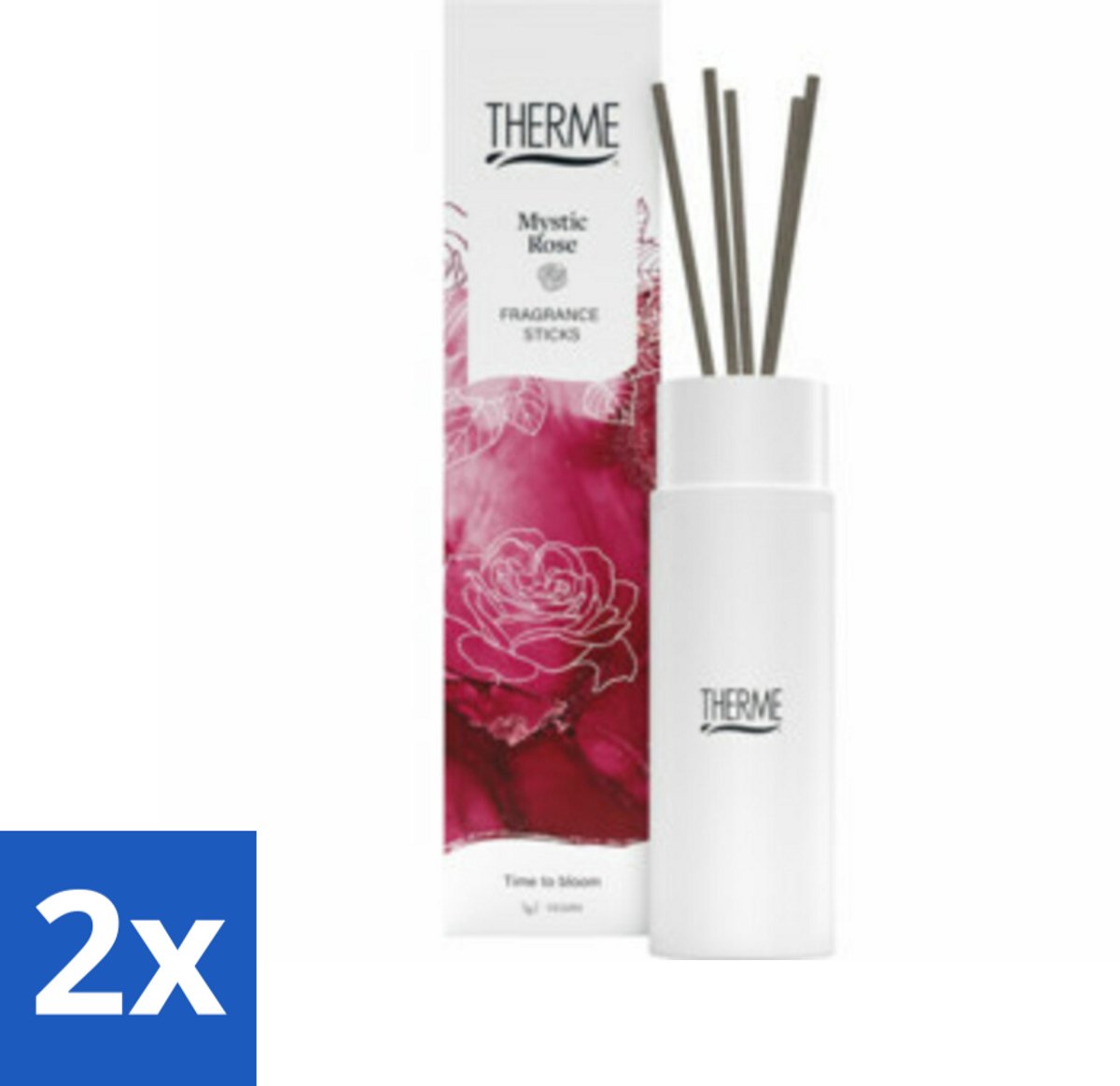 2 x Therme - Mystic Rose - Geurstokjes - Langdurige Geur - Aromatisch - 100ml - Geurstokje