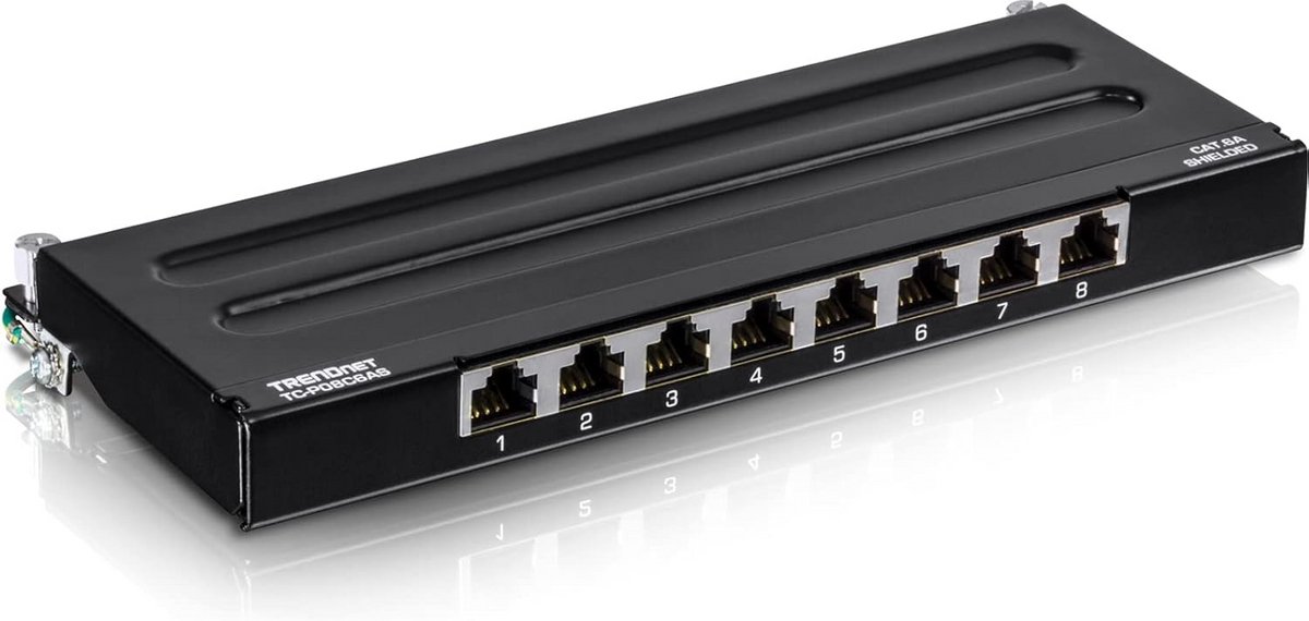 Afgeschermd Cat6a Patchpaneel 8 Poorten voor Muurmontage