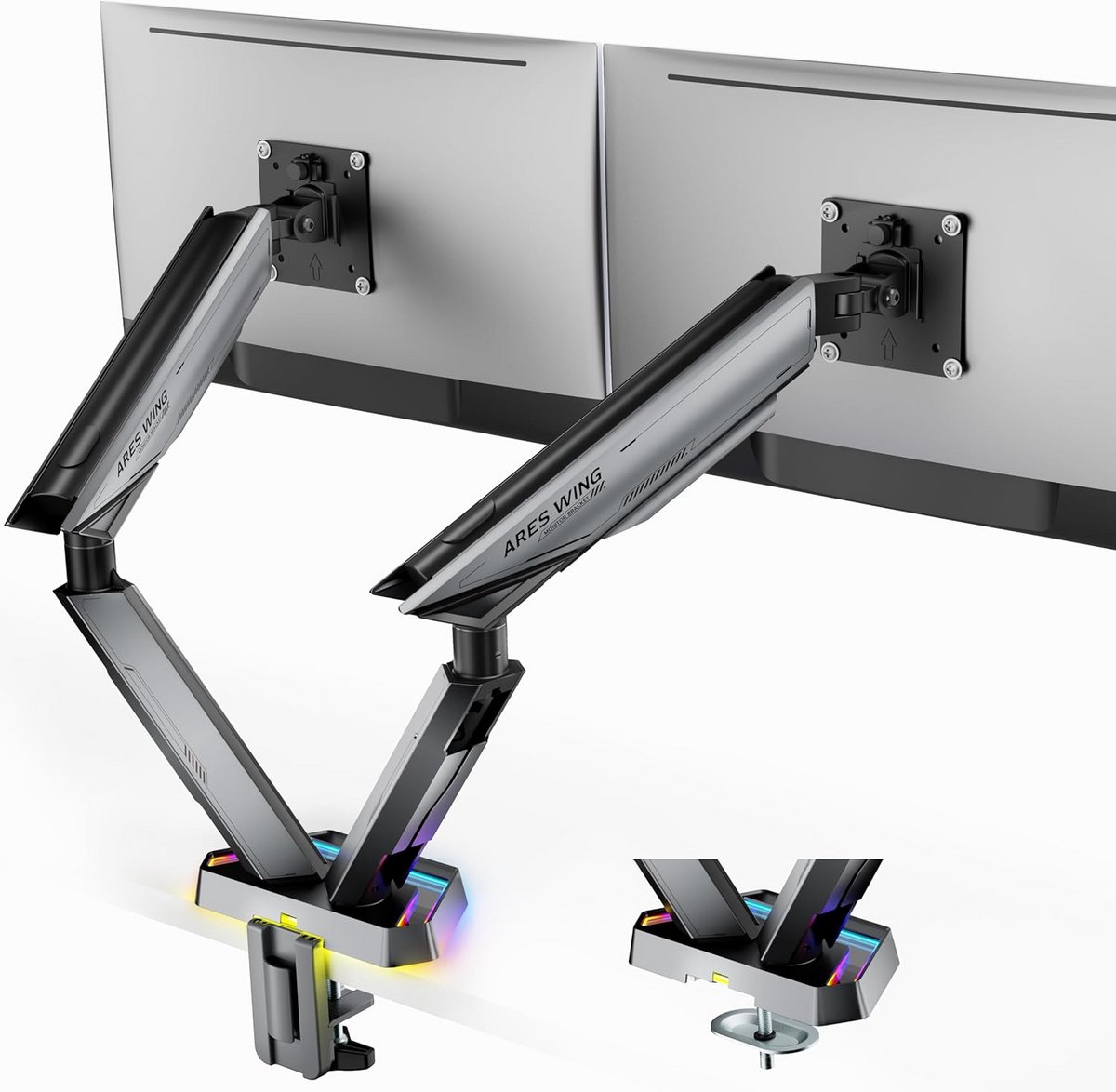 Dubbele Monitorarm voor Ultrabrede Schermen 17-38 Inch - Verstelbare Bureau Stand voor 2 Monitoren tot 16 kg