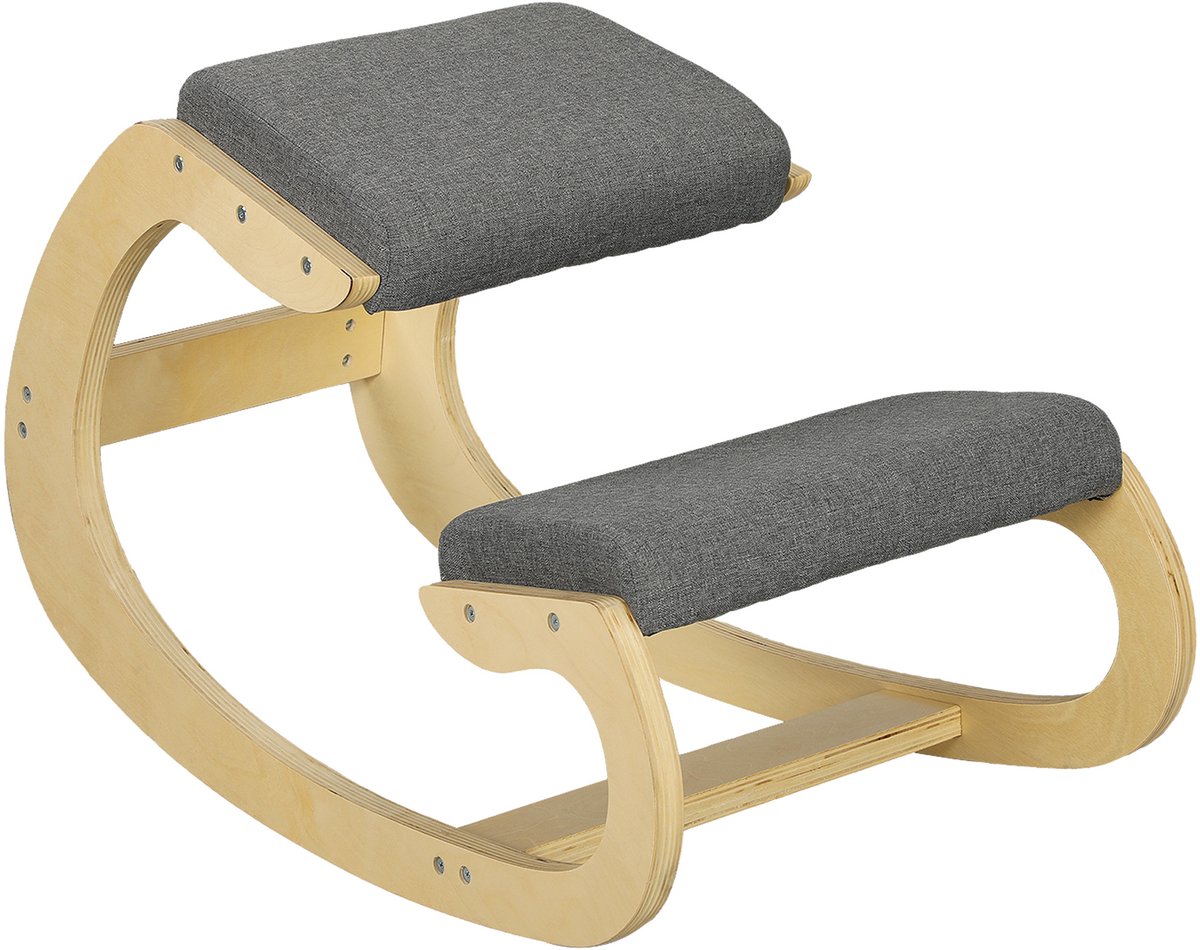 Kniestuhl - Ergonomisch Schommelend voor Homeoffice ter Verbetering van Houding - Stof - Grijs