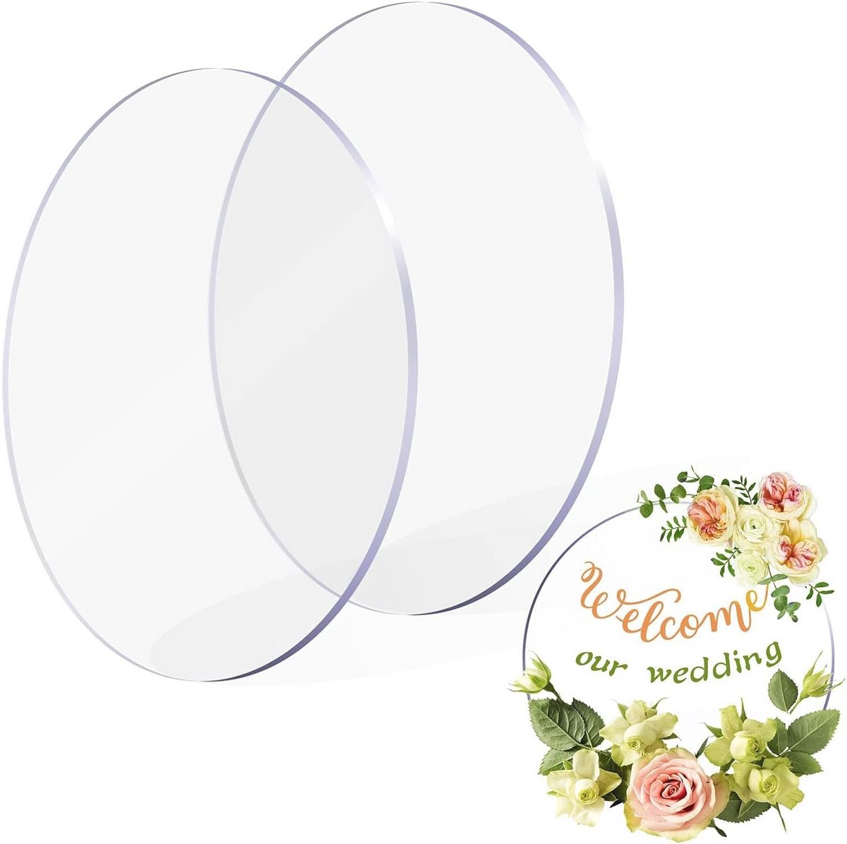 Ronde taartplaat van acryl - 2 stuks, herbruikbaar en niet klevend - 26 cm