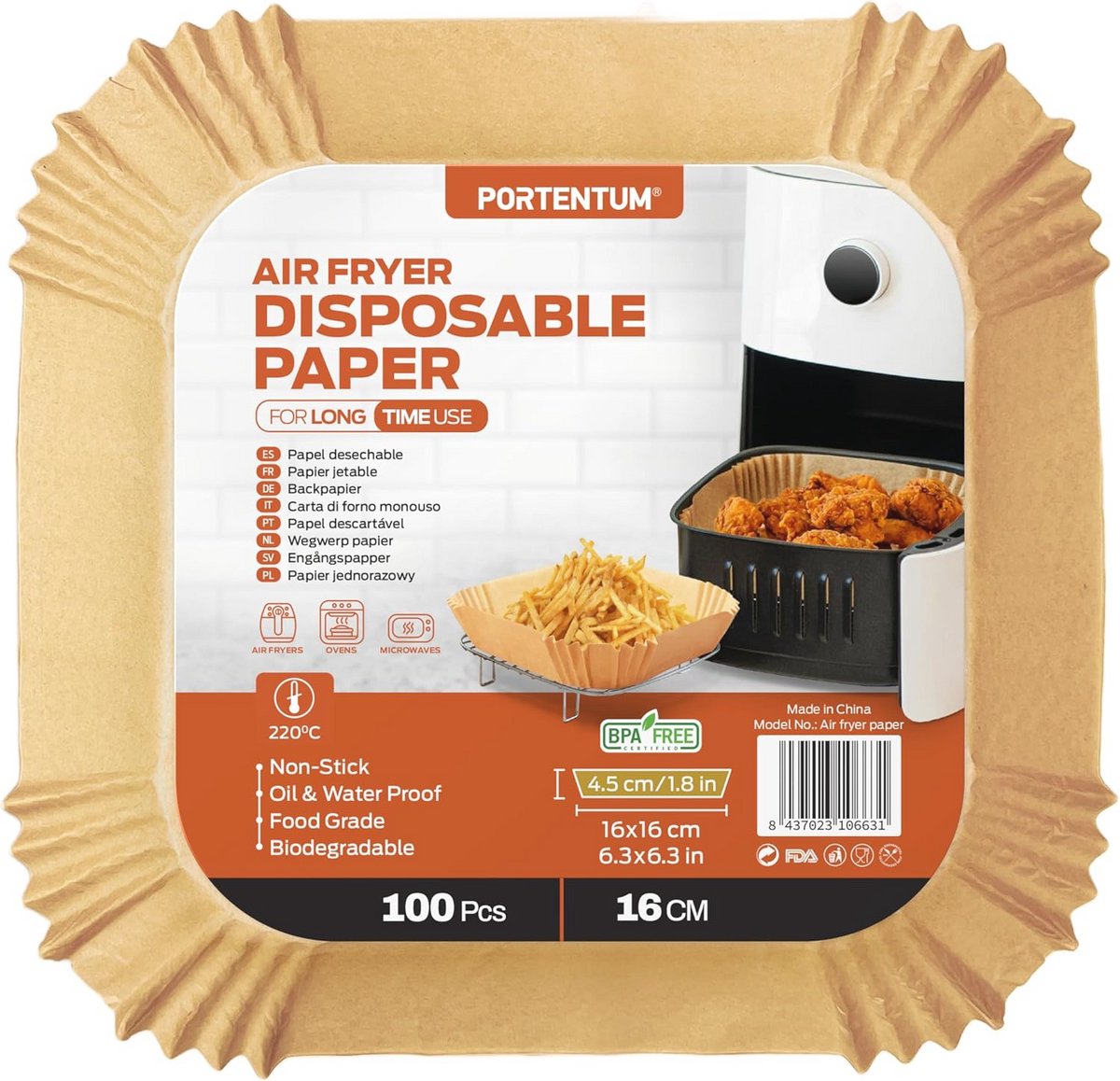 Baking Paper voor Airfryer - 100 Stuks Food-Grade BPA-Vrij