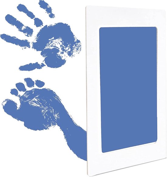 2x Inktpad - Hand- en voetafdruk - Baby's - Pootafdruk huisdier - Stempelset - Inktkussen en kaartjes - Eenvoudig schoonmaken - Lichtblauw - Jonyx van Merkloos — afbeelding 5