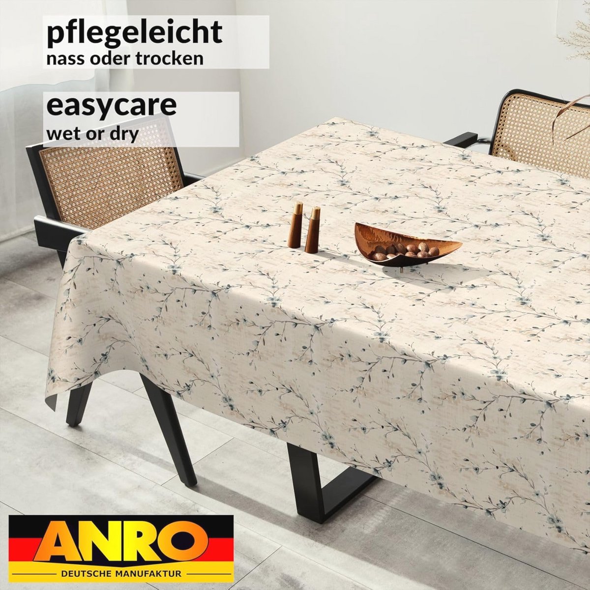 Waterdichte tafelkleed met bloemenprint - 200 x 140 cm