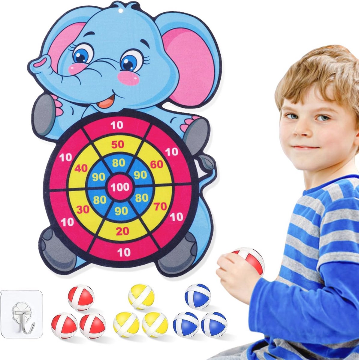 Groot dartbord met 9 kleverige ballen - Perfect speelgoed voor kinderen van 3-9 jaar