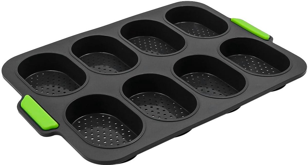 Siliconen bakvorm met 8 vakken voor stokbrood - Bakvorm geschikt voor oven - Anti-aanbaklaag