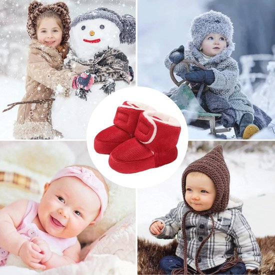 Fleece Booties voor Pasgeborenen - Warme Anti-slip Winterschoenen voor Baby's (0-18 maanden) van Merkloos — afbeelding 4