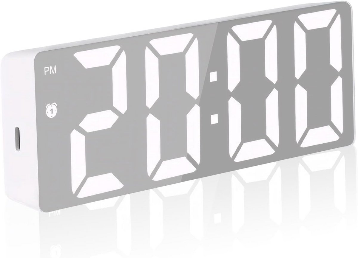 Digitale wekker met grote cijfers en LED-display - instelbare helderheid en volume, snooze-functie