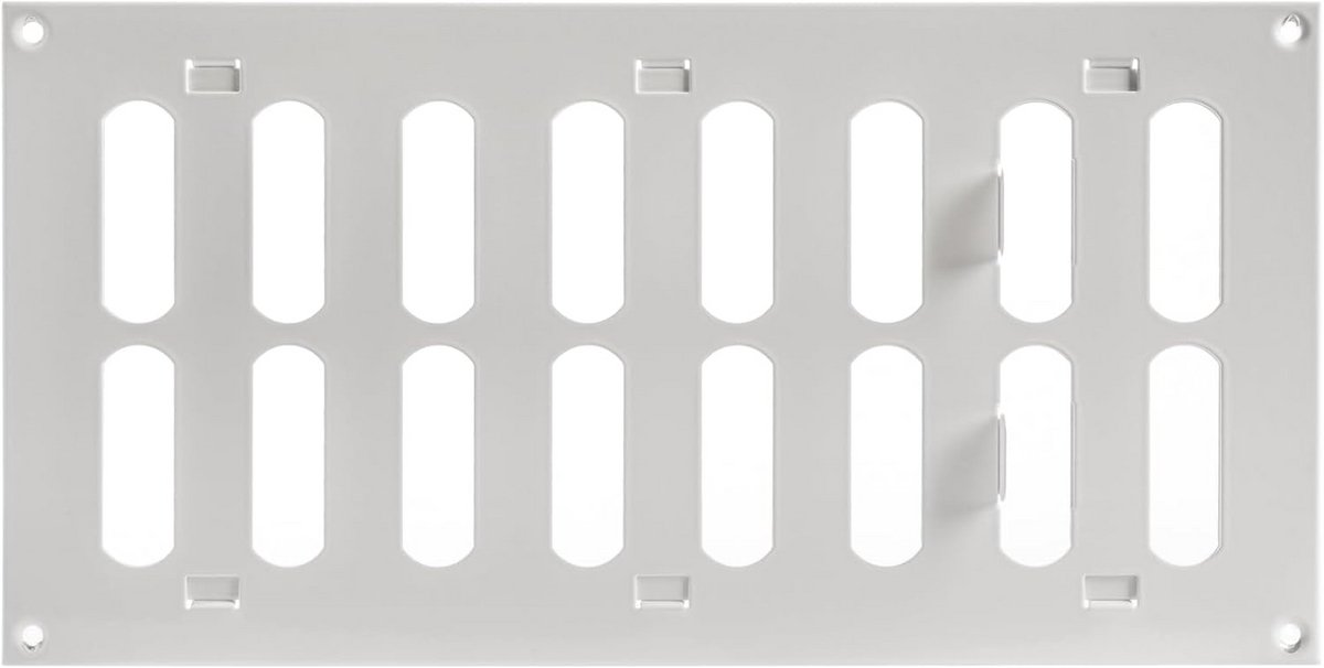 Witte verstelbare ventilatieafdekking 12" x 6" - Metalen rooster voor verwarming, koeling en ventilatie