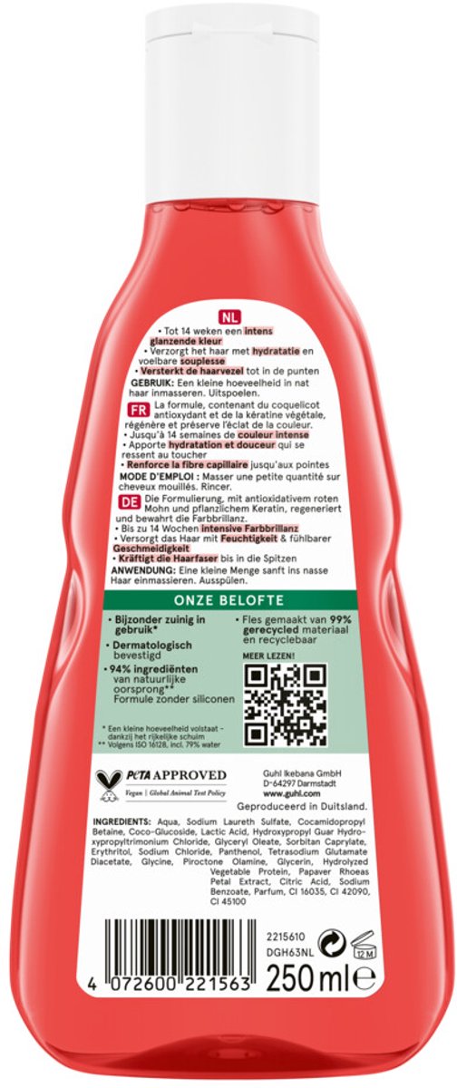 Guhl Shampoo Kleur Bescherming & Verzorging - 4 x 250 ml - Voordeelverpakking