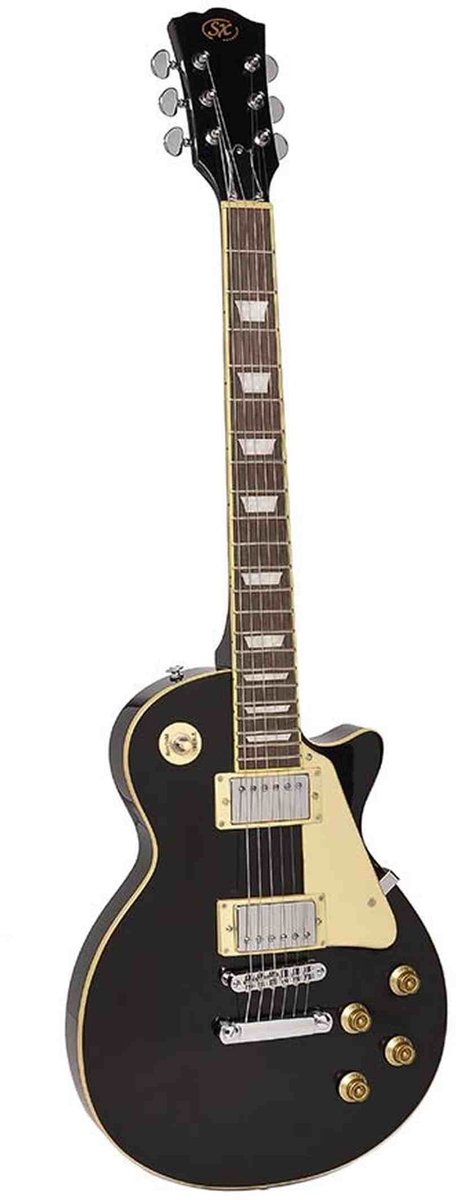 Elektrische gitaar - SX EF3-BK - LP Standard-stijl - Set Neck - 2x Humbucker - Maple Top - Zwart