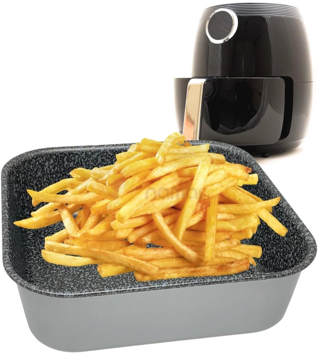 Bakplaat 20 x 20 cm voor Luchtfriteuse - Aluminium - Vaatwasmachinebestendig - Steen-look