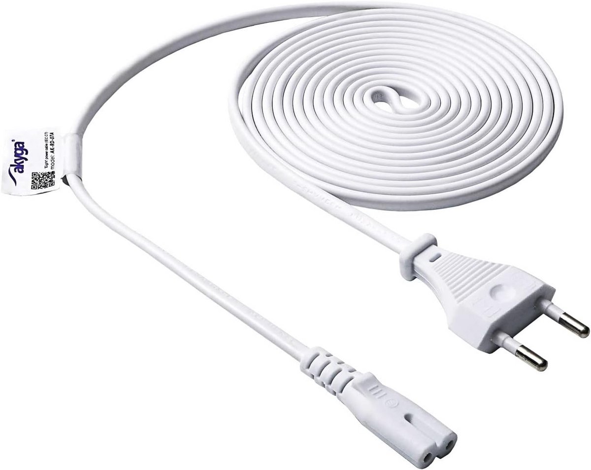 Voedingskabel voor notebook met IEC C7 stekker - 3 m wit