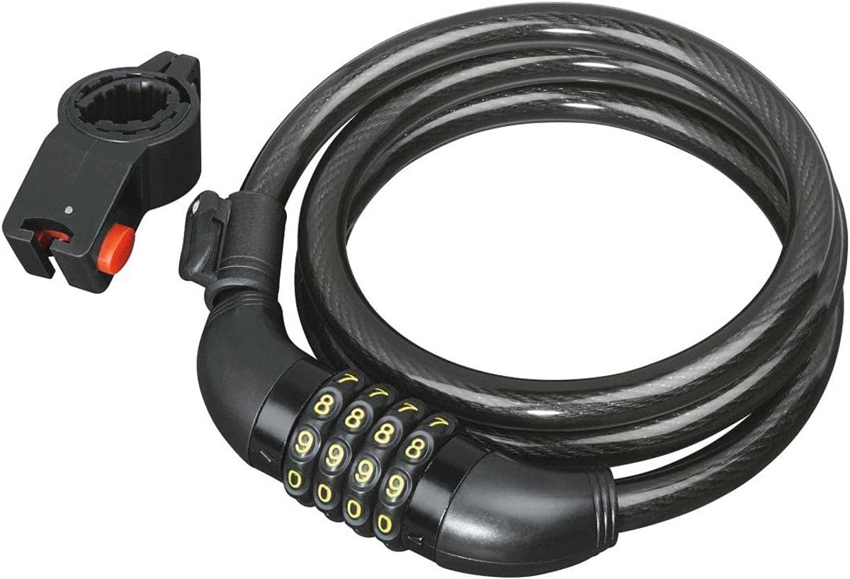 Fietsslot 120 cm x 12 mm - Kabelslot voor Fiets, Scooter, Motorfiets, en Kinderwagen - Diefstalbeveiliging met 4-Cijferige Combinatie - Zwart