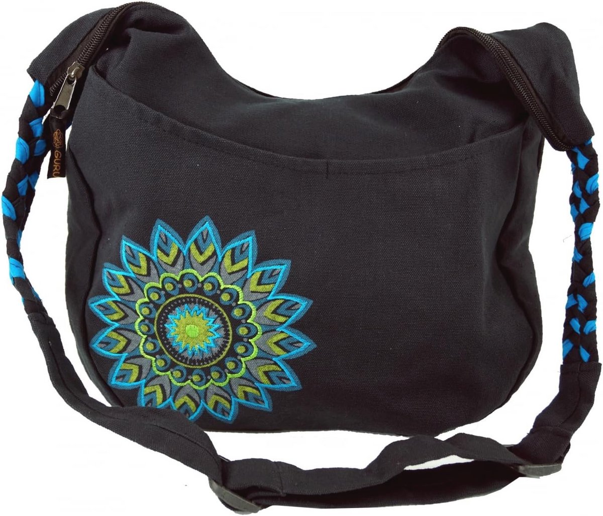 Boho Schoudertas Mandala - Zwart/Turkoois - Unisex