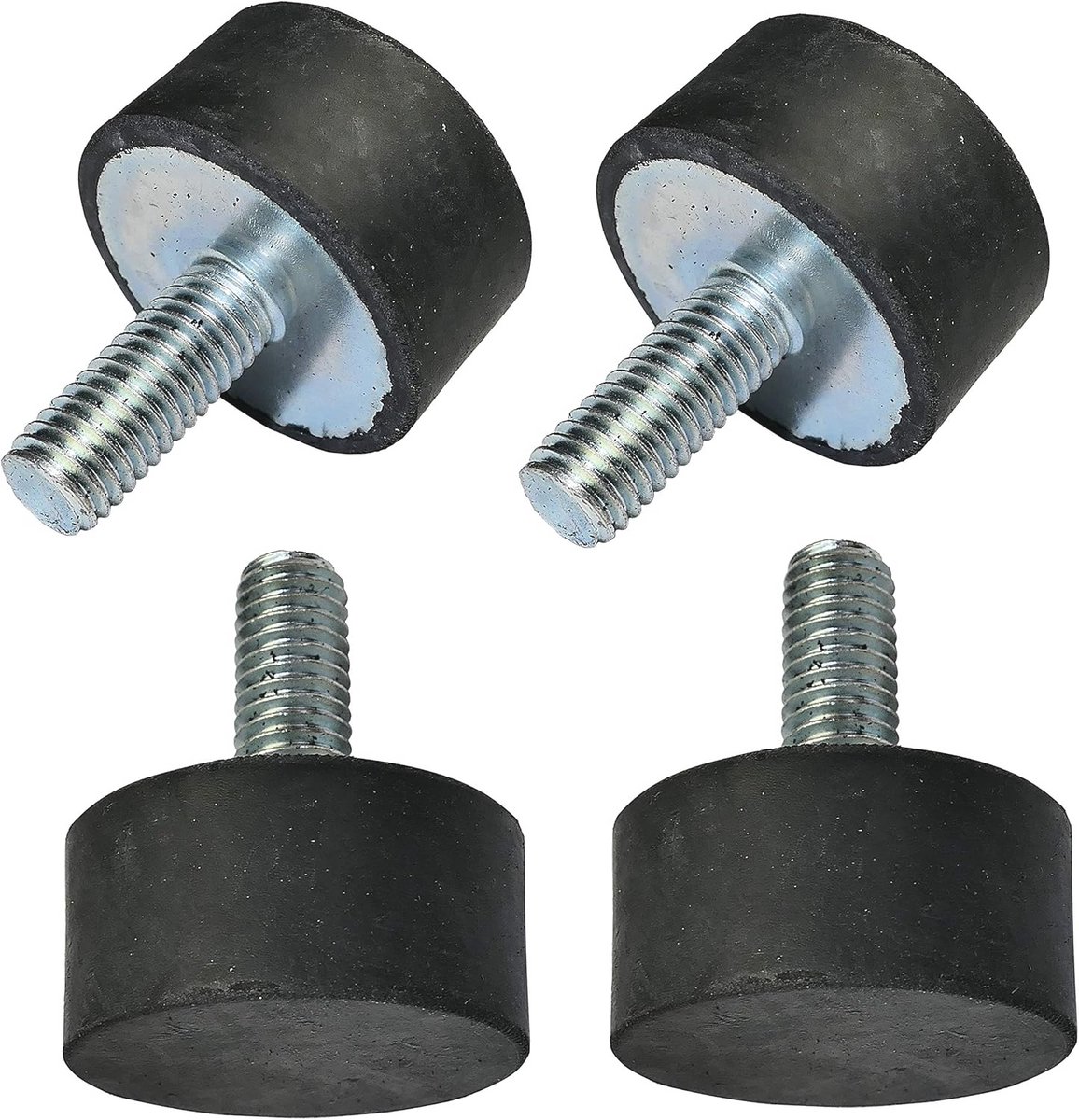 Set van 4 rubberen trillingsdempers met schroefdraad M8 - Ø30 mm H: 15 mm