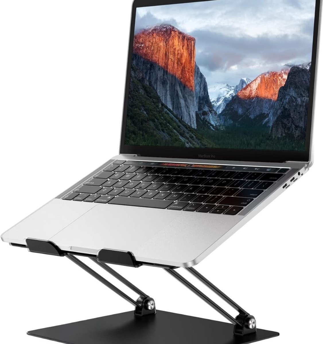 Image of Famanu - Aluminium verticale dubbele laptopstandaard verstelbaar bureauhouder geschikt voor laptops van 10 tot 14 inch zilver