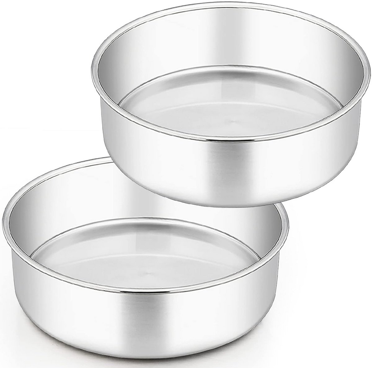 Ronde bakvorm set van roestvrij staal - 24 cm, 2-delig, 7 cm diep, vaatwasmachinebestendig