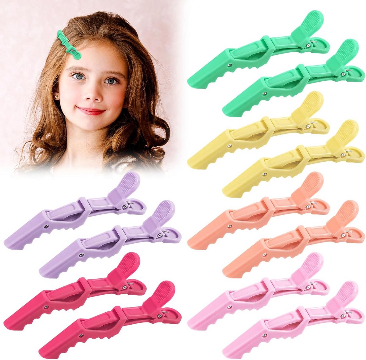 Professionele Krokodil Haarspeldjes voor Dames en Meisjes - 12 Stuks met Antislip Grip