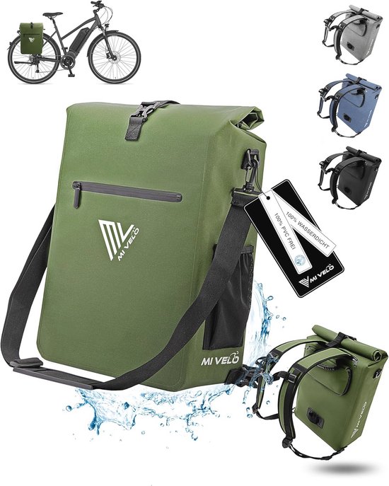 Mivelo Fietstas, Voor Bagagedrager, Uitbreidbaar Tot 20 L Waterafstotend Zwart 627203225